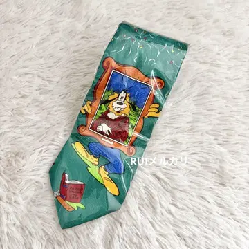 미사용 새상품 Disney 구피 넥타이 실크 빈티지 디즈니