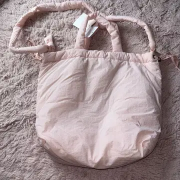 나일론 소재 핑크 숄더백 퍼프 백 forksy.