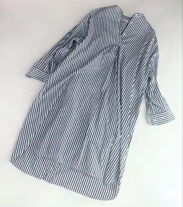 DESIGNWORKS 스트라이프 긴팔 셔츠 원피스