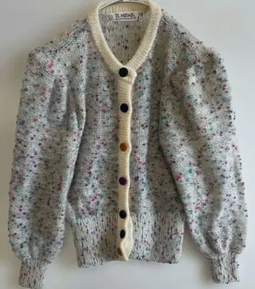 새상품급 EL MIDAS 다색 폼폼 가디건 y28