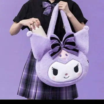 산리오 쿠로미 빅 사이즈 복슬복슬 페이스형 토트백 마이멜로디