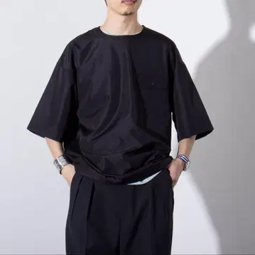 타이온 TAION 폴리에스테르 풀오버 셔츠 블랙