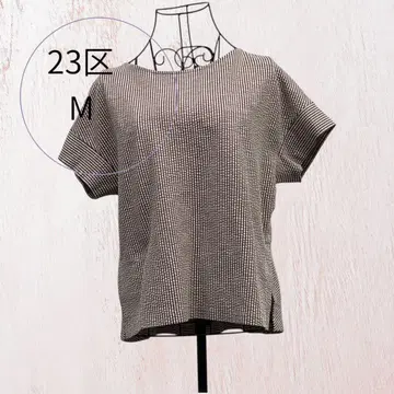 체크 무늬 반팔 T셔츠 M 사이즈