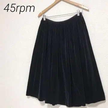 45rpm 벨로아 스커트 로고 자수 블랙