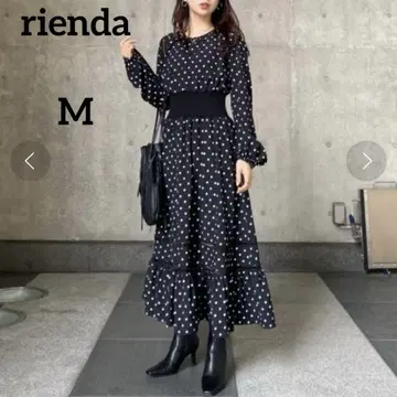 [ rienda ] 래더 레이스 티어드 플레어 원피스