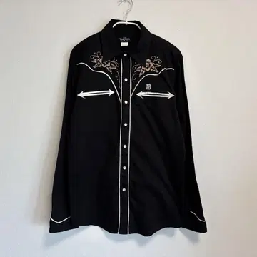 USA Lucky13 웨스턴 셔츠 롱 혼 프린트 블랙