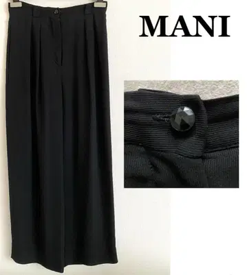 MANI 블랙 와이드 팬츠