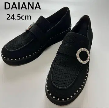 미사용급 다이애나 24.5cm 로퍼 비쥬 펄