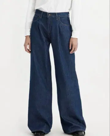 BAGGY DAD WIDE LEG 청바지 다크 인디고 사이즈 26