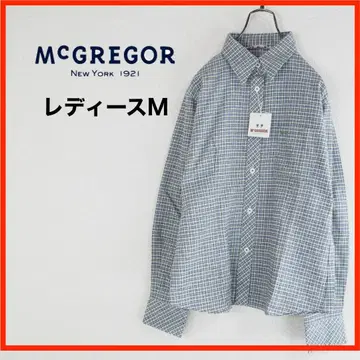 A3922 새상품 MCGREGOR*체크 무늬 셔츠*M*네이비 그레이