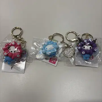 산리오 미야쿠미야쿠 변신 입체 마스코트 컬러 키링 3개 세트