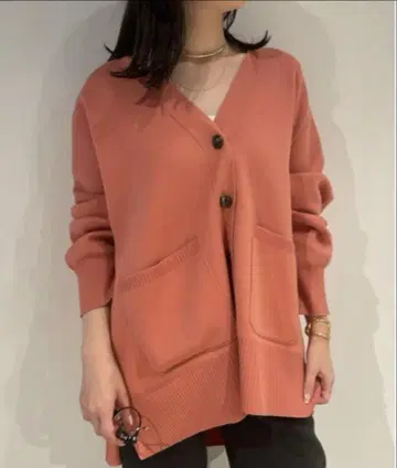 Mila Owen 스무스 편직 스코치 버튼 가디건 핑크