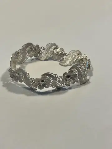 은선 세공 팔찌 꽃 실버 925 플라워 발리섬