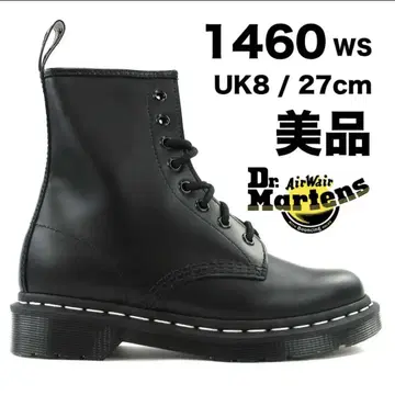 [ 새상품급 / UK8 27cm ] 닥터마틴 1460WS 화이트 스티치