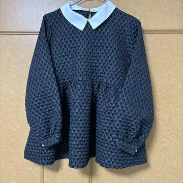 블랙 긴팔 블라우스