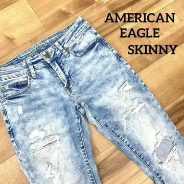 AMERICAN EAGLE 스키니 데님 US28 데미지