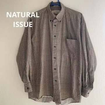 NATURAL ISSUE 80s 90s 빈티지 긴팔 셔츠 하운드투스 패턴