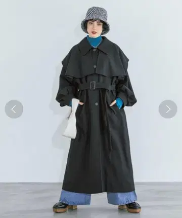 PAGEBOY 케이프 부착 볼륨 롱 코트