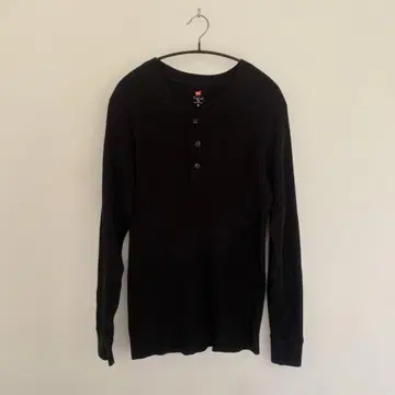 Hanes 써멀 탑 블랙 M 사이즈