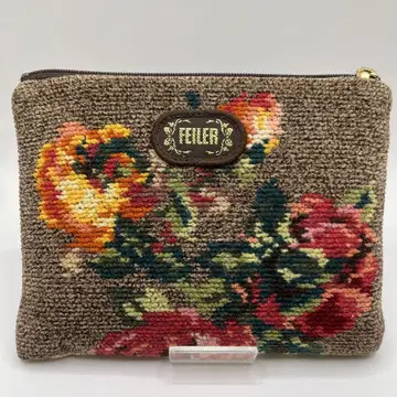 4192 FEILER 페이러 브라운 꽃무늬 플랫 파우치