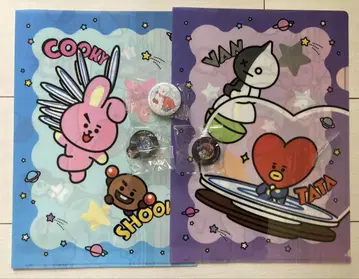 쿠라스시 BT21 클리어 파일 빗쿠라폰 캔뱃지 스티커
