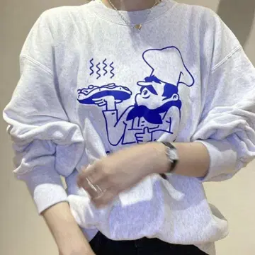 더 신존 피자 맨투맨 PIZZA SWEAT 그레이