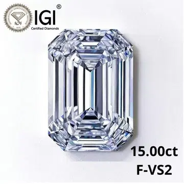 15.00ct F-VS2 에메랄드컷 라보그로운 다이아몬드