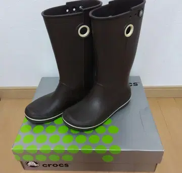 crocs 브라운 장화 23cm 레인부츠