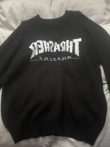THRASHER 블랙 오버 사이즈 니트