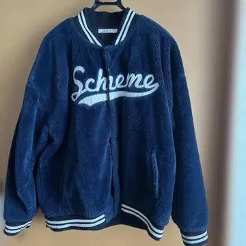 Quash 플리스 바시티 자켓 L 네이비 Schemes 자수
