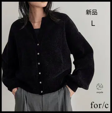 [ 새상품 ] for/c 가디건 니트 긴팔  루즈핏 블랙 L
