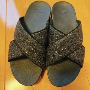 fitflop 블랙 글리터 샌들