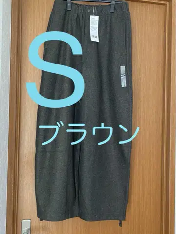 완판 브러쉬드 맨투맨 와이드 팬츠 UNIQLOU 브라운 유니클로