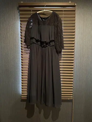 네이비 레이스 드레스