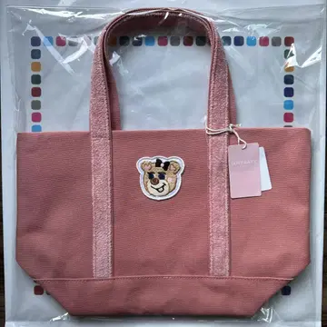 러브리 바이 페이러 올드 테디 걸 와펜 토트백 핑크