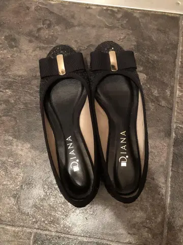 DIANA 블랙 플랫슈즈 24.0cm