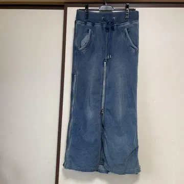 goa 데님 롱 스커트 지퍼 포함