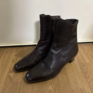 긴자 요시노야 숏부츠 사이드 지퍼 윙팁  브라운