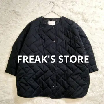 FREAK'S STORE 2way 퀼팅 자켓 스퀘어 벽돌 블랙