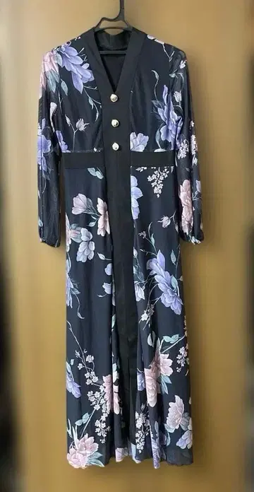 엘레강트 꽃무늬 롱 원피스