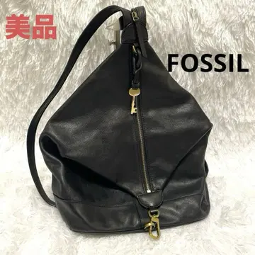 새상품급 FOSSIL 천연 가죽 2WAY 백팩 숄더 블랙 키링