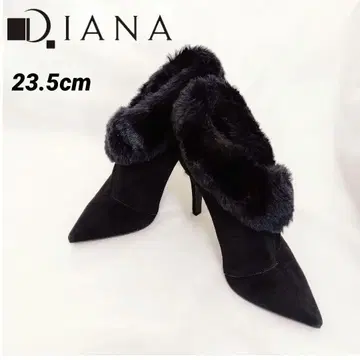 새상품급 Diana 블랙 스웨이드 퍼 부티 23.5cm