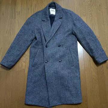ZARA 더블 브레스트 체스터 코트 그레이