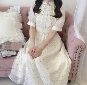 evelyn 도트 롱 OP 에블린 원피스 롱 원피스