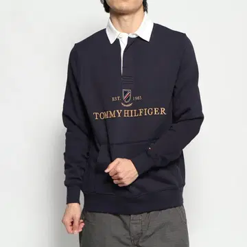 TOMMY HILFIGER 네이비 피케 셔츠 라거 셔츠 맨투맨