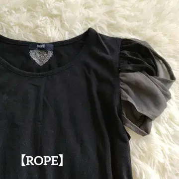 [ 로페 ] ROPE 반팔 상의 티셔츠 퍼프 슬리브 걸리시 쉬폰