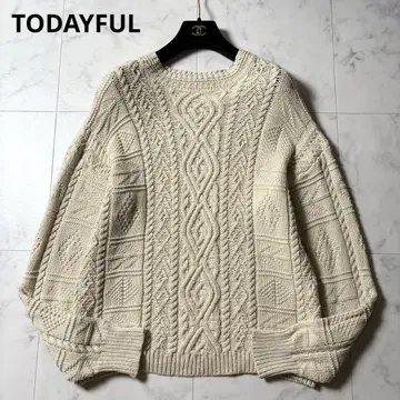TODAYFUL Vinatge 아란 니트 케이블 스웨터 아이보리