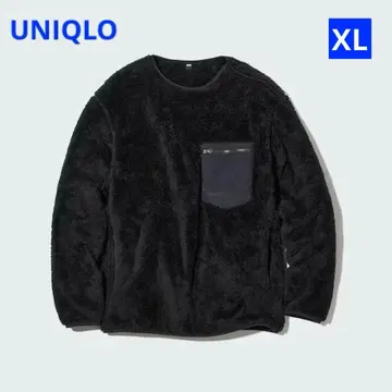 [ 유니클로 ] 퍼리 플리스 풀오버 ( 긴팔 ) 남성용 블랙 XL