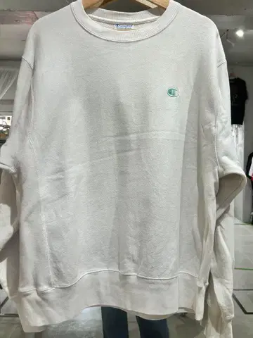 Champion 리버스 위브 화이트 맨투맨 트레이닝복