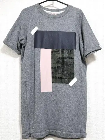 [ 새상품급 ] LACOSTE L!VE 그래픽 T셔츠 M 사이즈 그레이